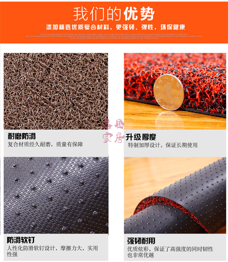 Dây vòng dày mat cửa mat có thể được cắt vào cửa để vào lối vào hội trường nhà bếp thảm nhà PVC thảm chống trượt miếng lót sàn nhà tắm
