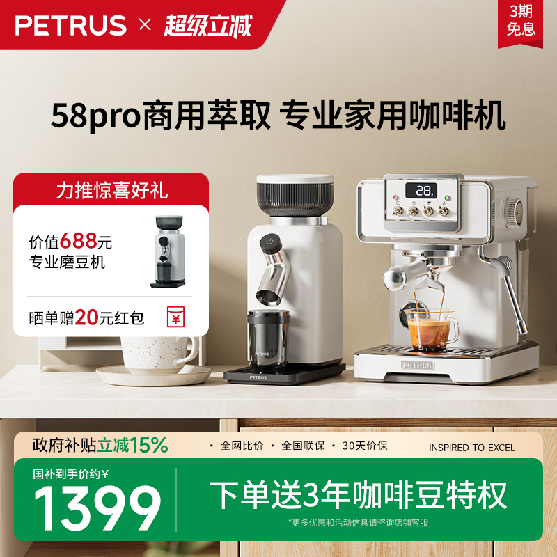 【National Subsidy 15%】Bai Cui Pe3828Pro Italian-Style Coffee Machine, Semi-Automatic, Small, for Home Use, Professional, Sea Salt Small Cube