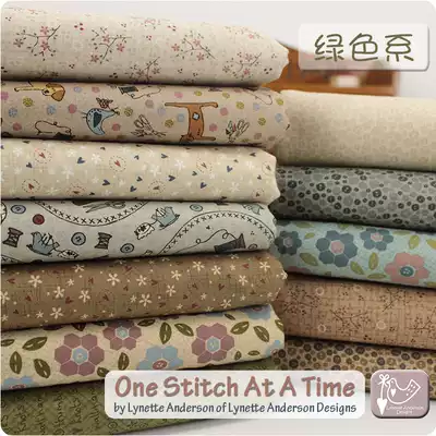Japan imported printed cotton cloth dew One Stitch At a Time handmade DIY patchwork green