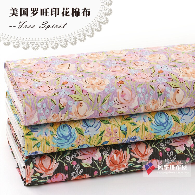 Tropical Plant Animal Paradise American Import Rowang Pure Cotton Printed Fabric Patchwork diy1 4 Yard Flowers