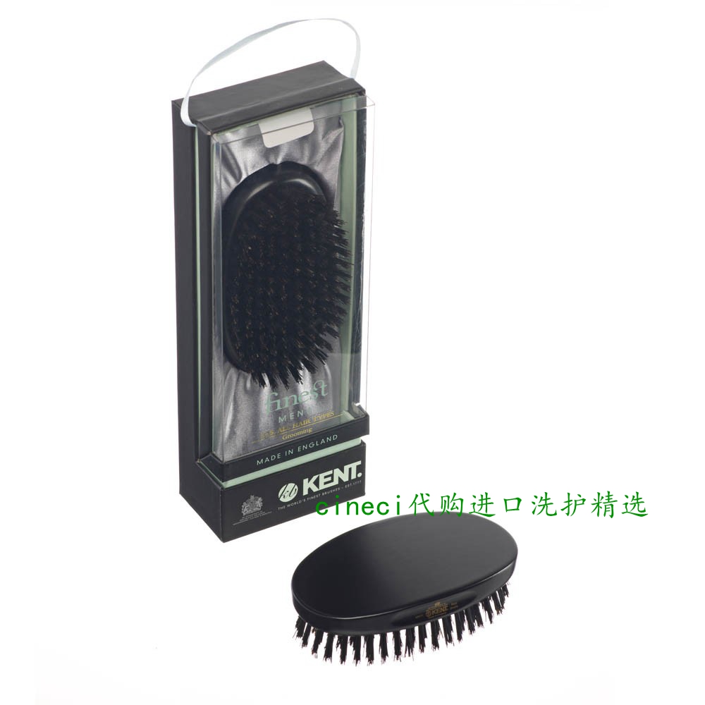 Spot UK Kent Senior men's elliptical black sandalwood Pig Mane Comb mn11