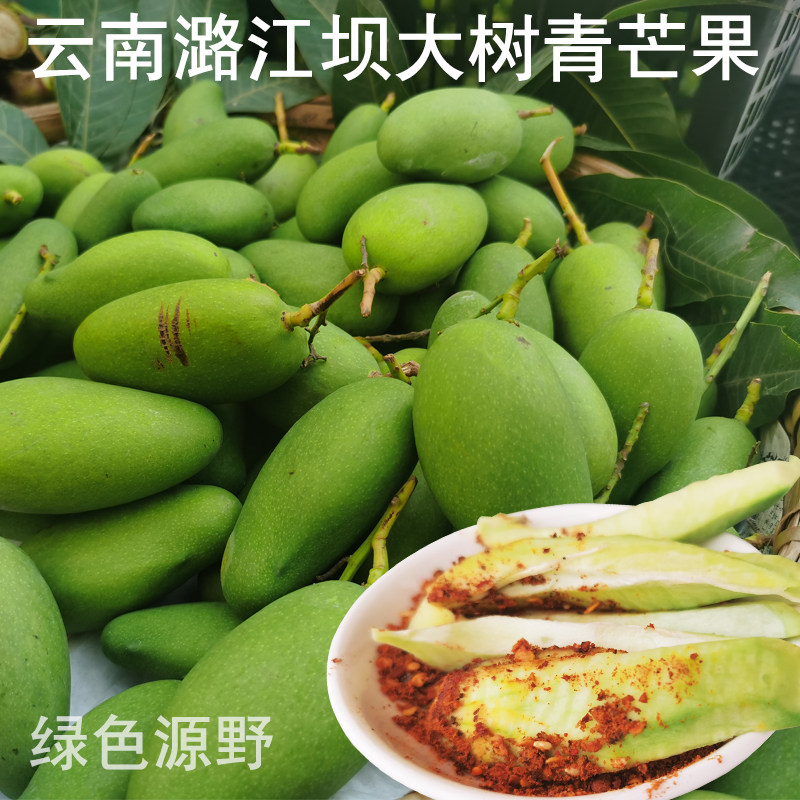 Raw sour mango 2 catties fresh green mango fruit sour and crisp Lujiangba big tree mango non-Hainan ivory mango