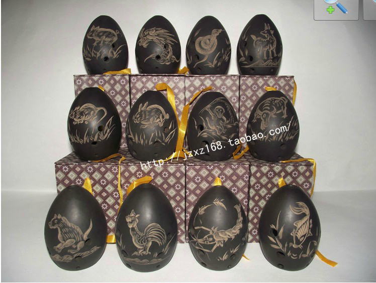 Eight-hole musical instrument beginner trumpet entry black pottery craft Xun send performance fingering map