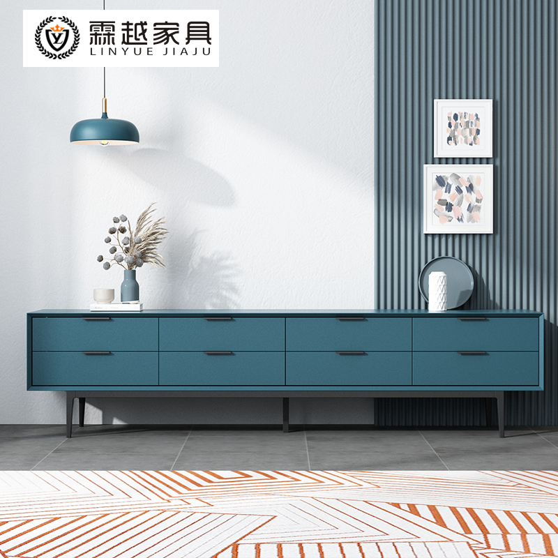 Italian style minimalist light and luxurious tea table TV cabinet portfolio modern minimalist baking lacquered ground Nordic small family-style living room furniture