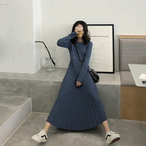 2021 new womens coat with a base long knitted sweater long skirt temperament jumpsuit autumn and winter