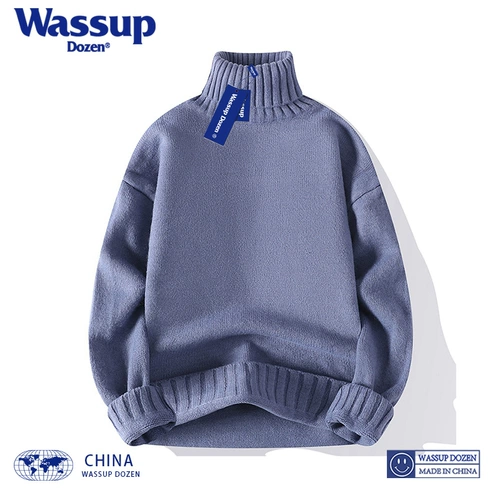 WASSUP DOZEN Демисезонный японский белый трикотажный зимний свитер подходит для мужчин и женщин для влюбленных