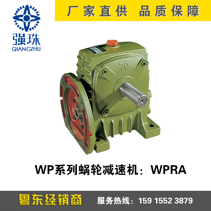 Qiangzhu Strong Pearl Cast Iron Series Worm Gear Reducer WPRA70-15 B Input Vertical to flange