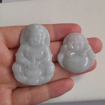 Pure natural jadeite A goods Guanyin pendant male and female Buddha Gong pendant to recruit wealth evil Jade protection safety pendant