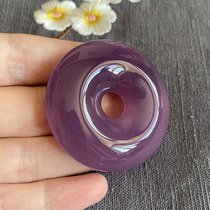 Natural ice species purple chalcedony safe buckle male and female Jade Emperor Huaigu jade pendant agate pendant