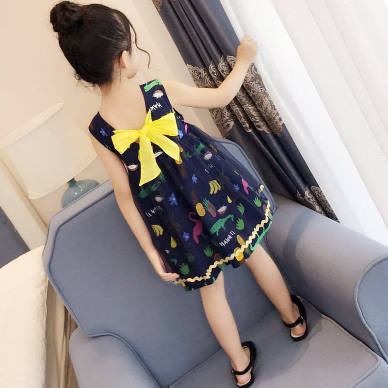 Girls dress 2021 new Korean summer dress girls super Ocean school skirt children vest dress baby princess dress
