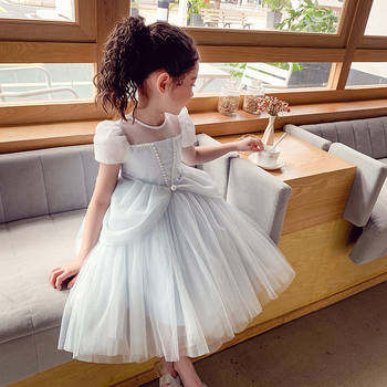 Aisha princess dress summer new girls super foreign style mesh dress children's fluffy dress baby skirt