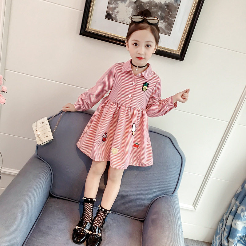 Girl Ocean Dress 2022 Spring New Children Dress Children Foreign Pie Princess Dresses Baby Dresses Spring Autumn Dress Boomer Clothes