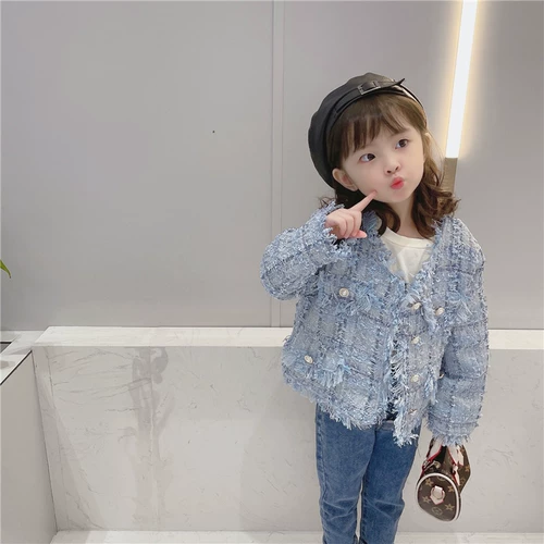 Осенняя детская короткая куртка, в стиле Шанель, в корейском стиле, в западном стиле