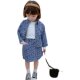 Girls' Western-style denim suit 2022 spring new Korean version children's jacket skirt little girl spring fashion trend