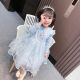 Frozen Aisha Princess Dress 2022 Spring New Girls' Western Style Long Sleeve Dress Baby Mesh Skirt