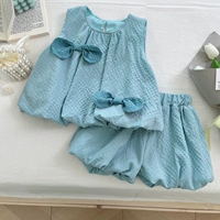 Синий комплект с бантиком