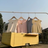 Детский мультяшный летний жилет без рукавов, дышащая детская футболка, в корейском стиле