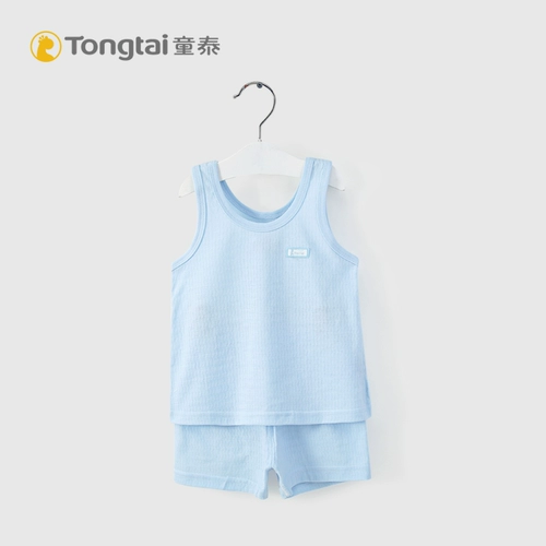 童泰 Детский комбинезон, жилет, хлопковый комплект, дышащая детская летняя одежда, шорты, 1-2 лет, эффект подтяжки