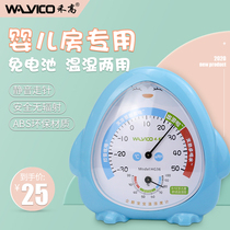 Hegao cartoon Hygrometer Household indoor table Childrens baby room wet and dry high precision thermometer Room temperature table