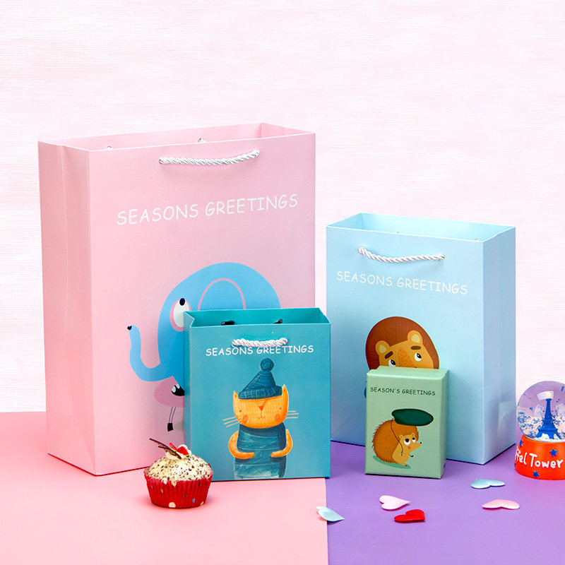 Primary students start school cartoon gift bag handbag fresh and cute birthday gift bag small gift bag bag