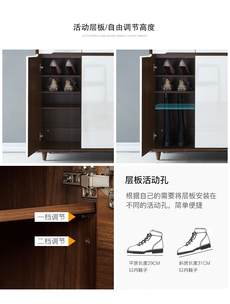 Phòng khách lối vào cửa rắn tủ giày gỗ nhà Bắc Âu hiện đại lối nhỏ gọn tủ tủ khóa tủ phòng lưu trữ - Buồng tủ cánh lùa