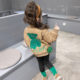 Girls' quilted jacket plus velvet baseball uniform Korean version of the foreign style children's autumn and winter thickened cotton clothes female baby winter cotton clothes