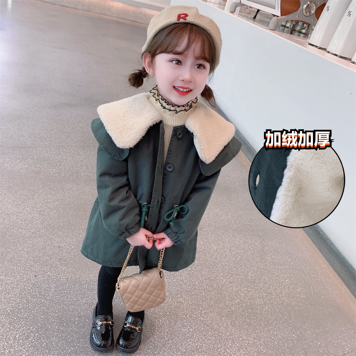 Girl Pie Overcomes Glint Cotton Clothing Winter Clothing Coat 2021 New Children's Children's Winter Ladies Baby Cotton Clothes