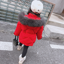 Girls  cotton clothes 2021 new Western style mid-length winter clothes female baby thickened quilted jacket jacket childrens down cotton clothes