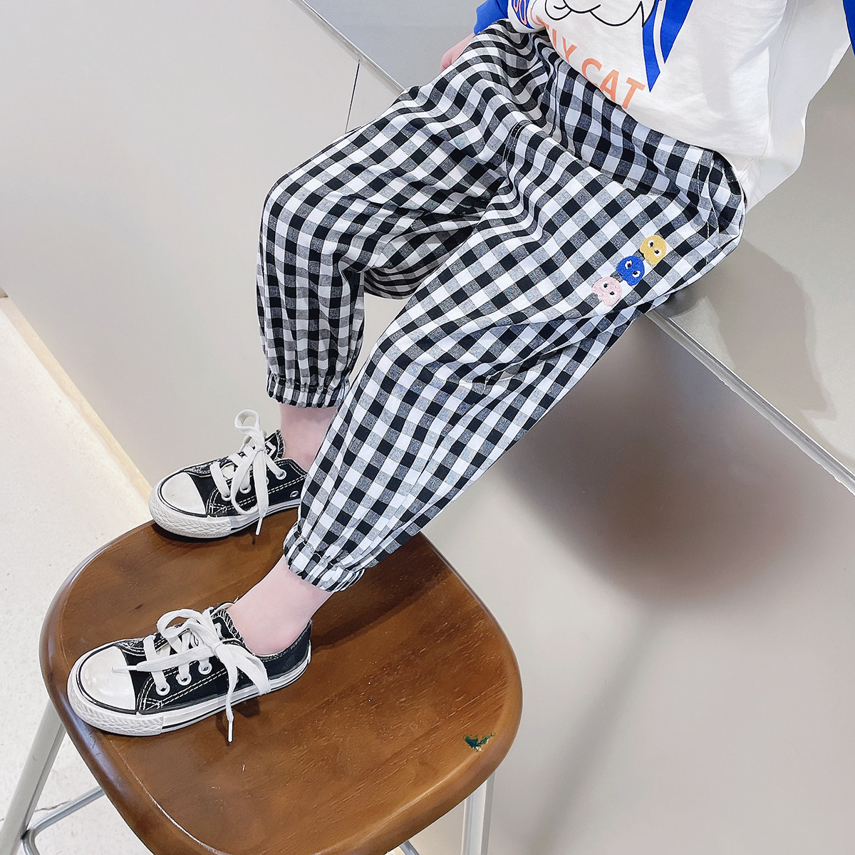 Girl Pants Springtime Children Outwear Children Spring Dress Plaid Pants Foreign Women Baby Sports Pants Spring Autumn Casual Pants
