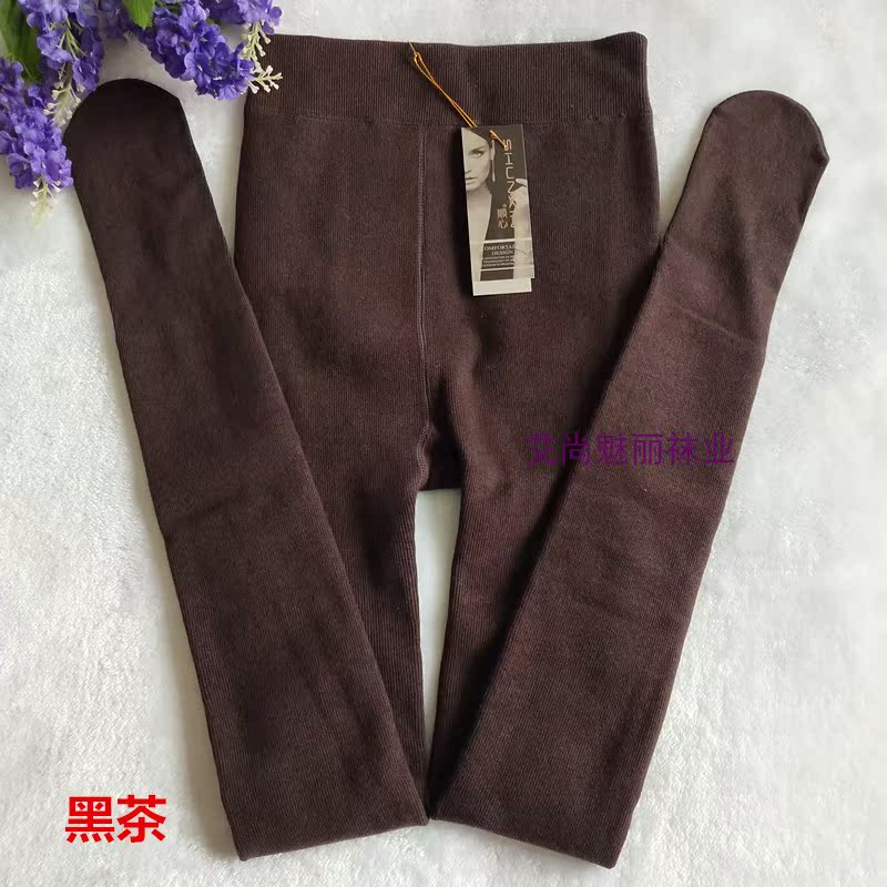 Shun tim 8638 o cashmere siêu mềm mờ cộng với nhung dày dọc sọc là quần lửng mỏng bước chân xà cạp quần tất nhật bản