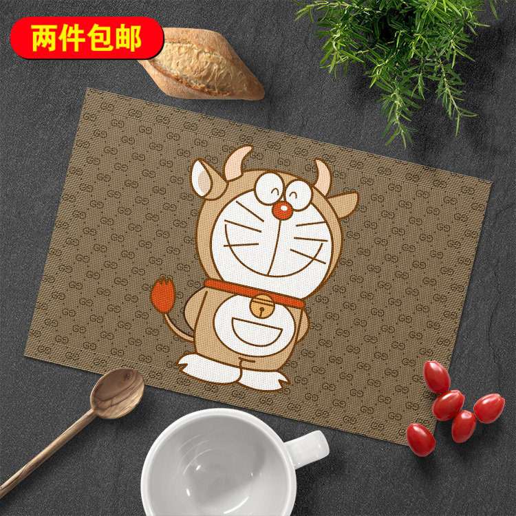 Tide card Multi-Cartoon Heat Insulation Mat PVC Table Anti-Burn Mat Waterproof Anti-Oil Dinner Plate Mat Western Dining Cushion Decoration Cushion