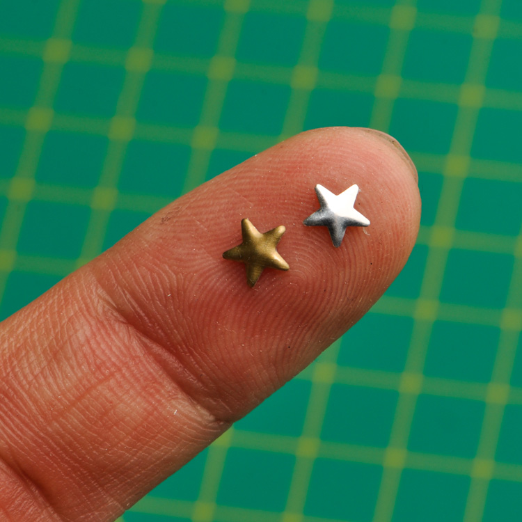 Handmade DIY va coat ultra small mini pentagram bronzed pieces bronzed gold silver small stars 6mm