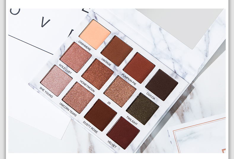 Ins siêu lửa giá rẻ thay thế đá cẩm thạch eyeshadow tray 12 màu ngọc trai matte trái đất màu cô gái net red eye shadow clio bảng mắt