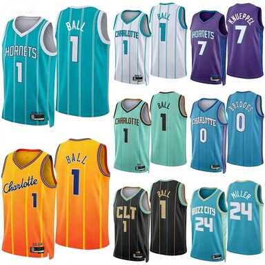 26Th Season Hornets Basketball Jersey No. 1 Ball, No. 7 Knievel, No. 24 Miller Jersey Fan Version Basketball Shorts 26Th Season Hornets Basketball Jersey No. 1 Ball, No. 7 Knievel, No. 24 Miller Jersey Fan Version Basketball Shorts