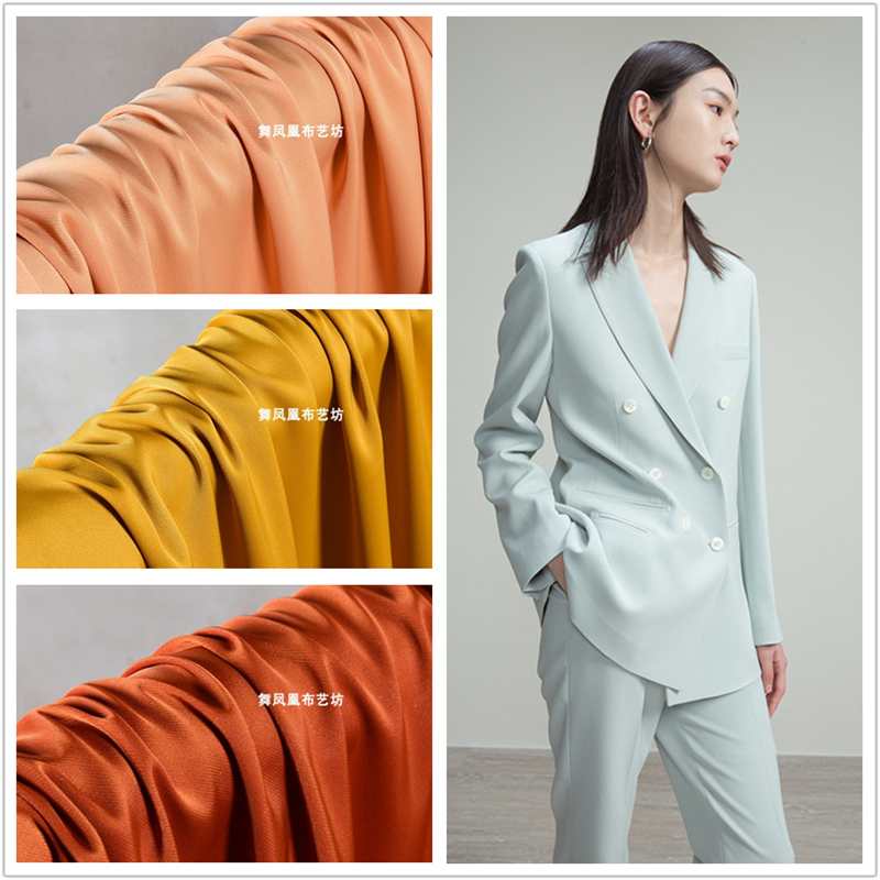 Fashionable Diamond Shiny Silk-Like Imitation Acetate Satin Fabric, Drapey Silky Satin Fabric for Suits, Shirts, and Pants