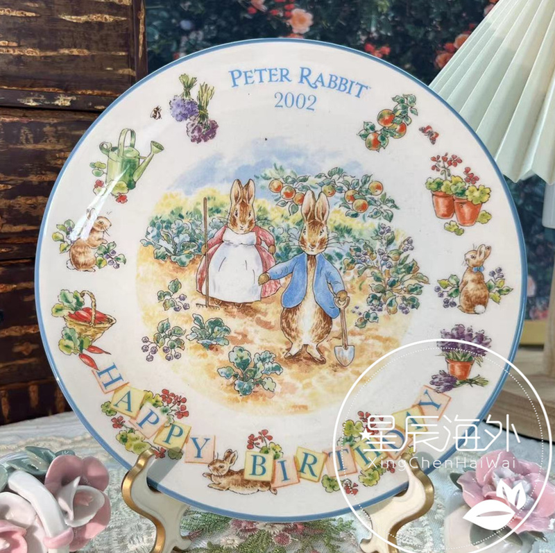 British-Made Wedgwood Peter Rabbit Vintage Plate Decorative Plate for Christmas, Calendar, Birthday