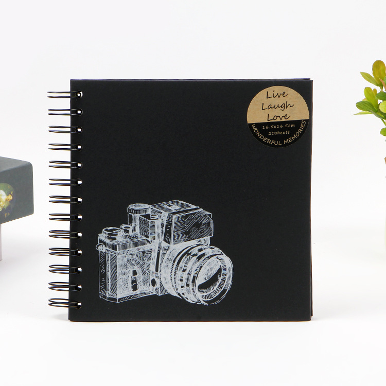 Đen tông 4k lụa màn hình máy ảnh tự làm album vẽ tay cá tính đặc biệt giấy bìa album sổ lưu niệm album tốt nghiệp - Giấy văn phòng nơi bán giấy văn phòng
