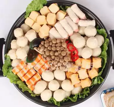 Halal food Fuchunyuan hot pot meatballs fish tofu sweet or spicy beef balls fish balls chicken meatballs crispy big fried dough sticks