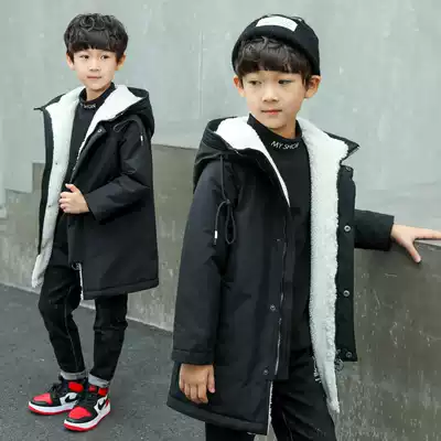 Zhongtang boy autumn winter coat 2021 New 6 children hairclip cotton 10 thick boy 8 Ten 12 foreign pie 15 years old