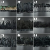 Черные тканевые полоски с перьями «сделай сам», холст, пояс, полоски с кисточками, юбка с перьями, аксессуары для одежды 48-50 см, 1 шт.