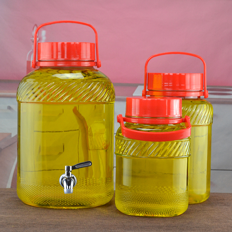 Oil tank kitchen household glass oil bottle large-capacity oil storage pot large vegetable oil peanut oil barrel edible oil barrel
