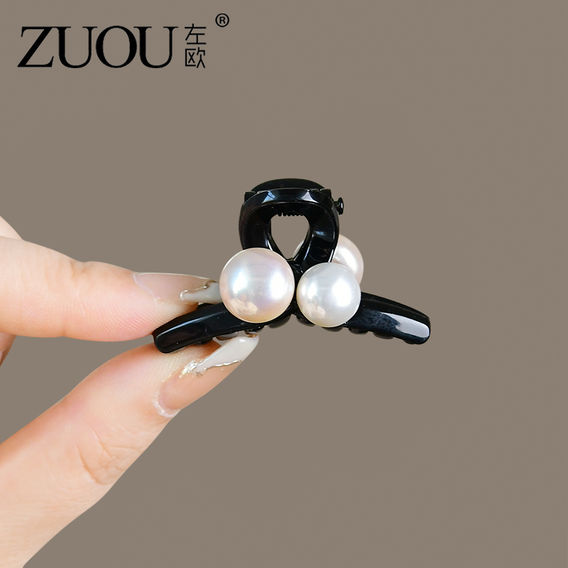 images 0:Liu Hai small hairpin with female side clip front forehead black exquisite princess head pearl grab clip pair of plywood pinch card hairpin