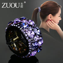 Hairband female simple temperament European and American original design ponytail clip headwear rhinestone top clip back head simple hairclip