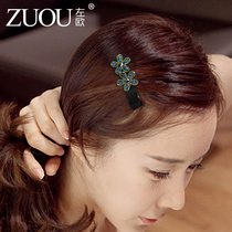 Side clip female headdress Korean rhinestone flower Adult Small hairpin top clip single clip clip Korean version of duckbill bang clip