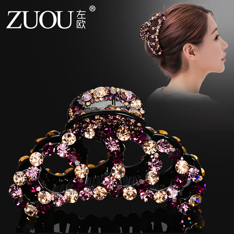 Large grab clip large adult plate hair Korean water drill hair hair grab the hair clamps behind the head and head of Mother's Day present