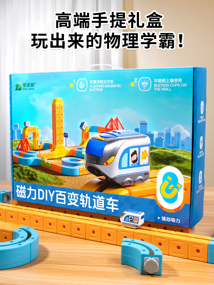 Children's Toys for Girls, Magnetic Building Blocks, Magical Magnetic Track Car, Boys, High-Speed Rail, Birthday Gift, 3, 4, 5, 6 Years Old