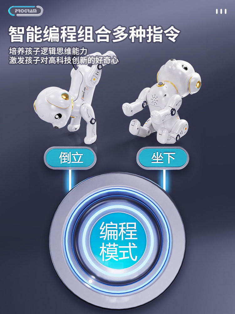 Baby Enlightenment Voice-Controlled Programming Smart Robot Dog for Children Aged 1 to 3, Early Education Simulation Singing and Dancing Educational Remote Control Toy
