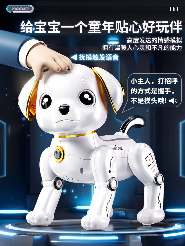 Baby Enlightenment Voice-Controlled Programming Smart Robot Dog for Children Aged 1 to 3, Early Education Simulation Singing and Dancing Educational Remote Control Toy