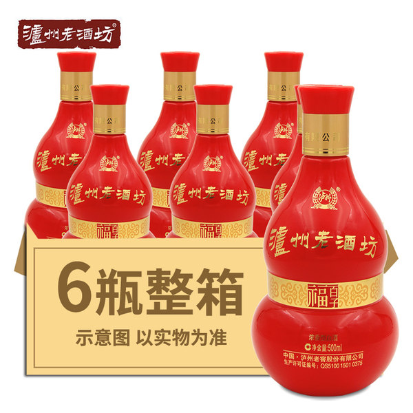 泸州老酒坊 百子福 52度浓香型白酒 500ml*6瓶 天猫优惠券折后￥199包邮（￥399-200）
