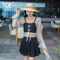 DK swimsuit female summer split 2021 New Conservative belly thin waist long sleeve sunscreen Japanese cute swimsuit